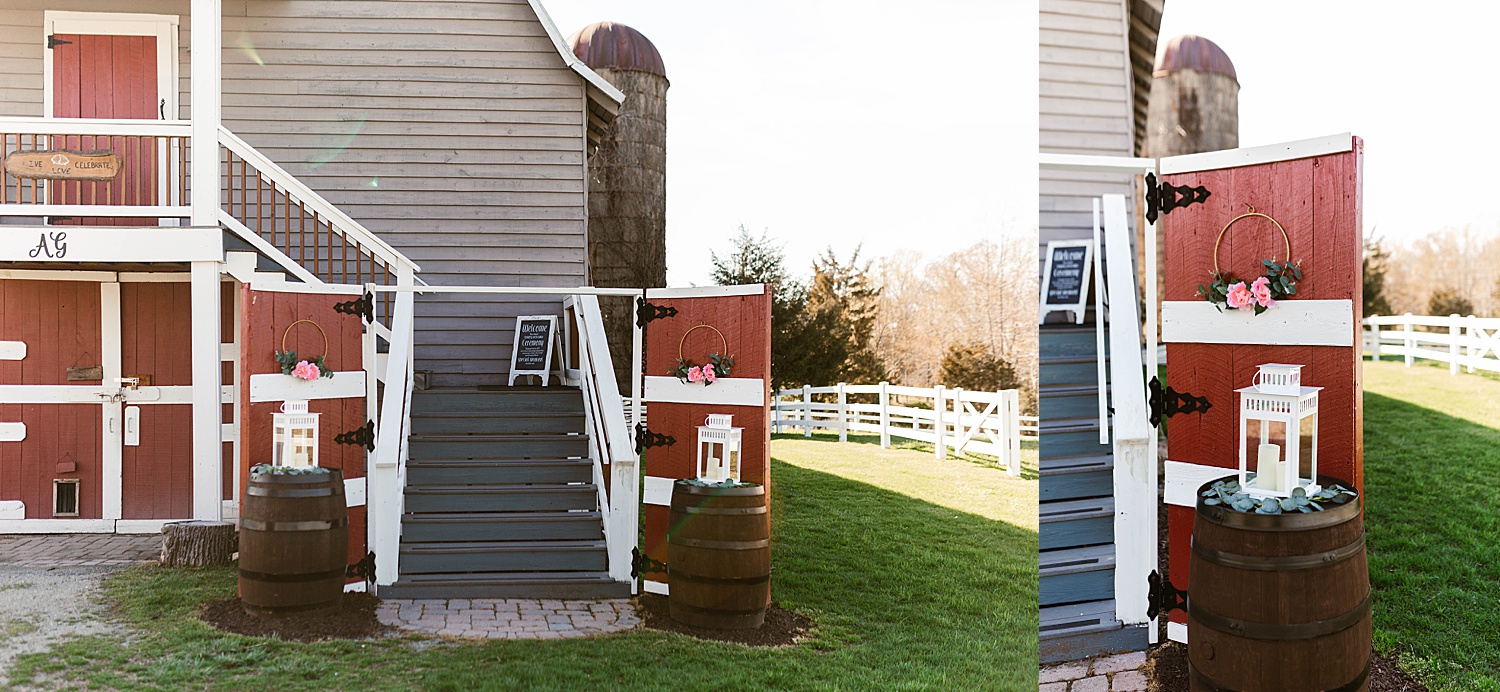 Farm style wedding decor by Virginia Wedding Photographer 