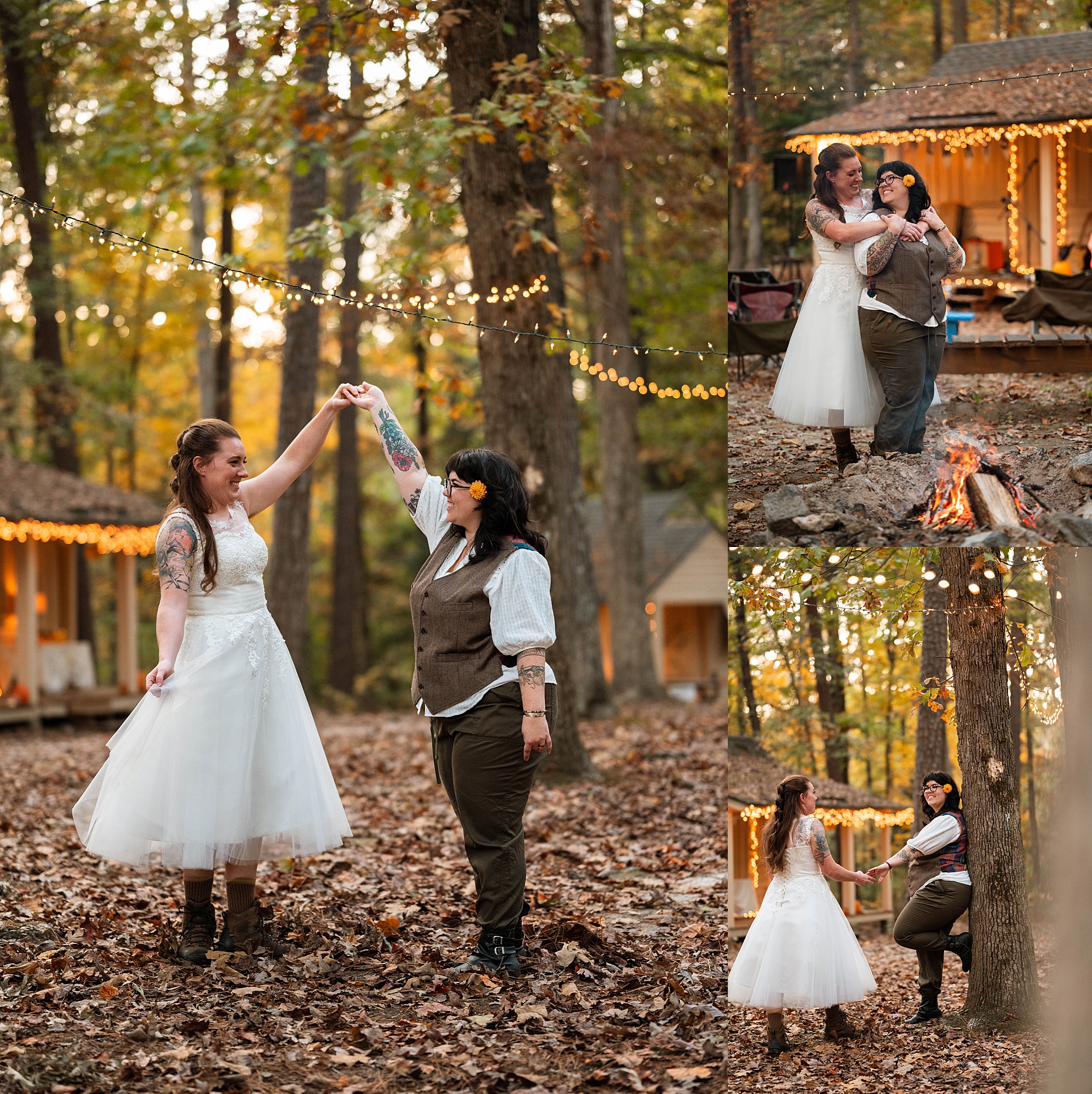 couple hugs, holds hands, and dances together by Hannah Louise Photography